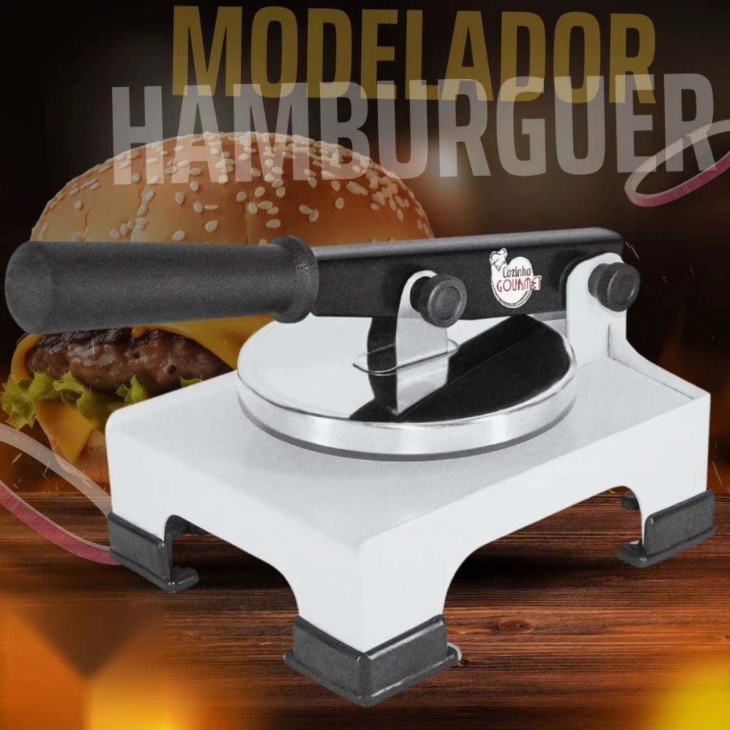 Modelador de Hambúrguer Manual em Inox – 2 Discos