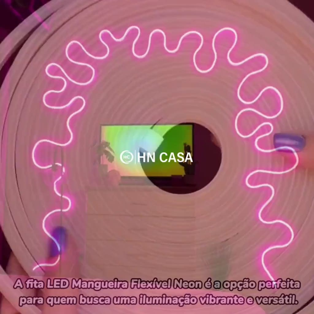 Fita de LED Mangueira Neon 5 Metros IP65 Flexível Com ou Sem Fonte | 8 Cores