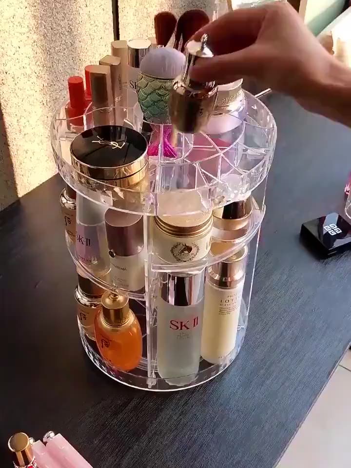 O ORGANIZADOR DE MAQUIAGEM ACRÍLICO  360°