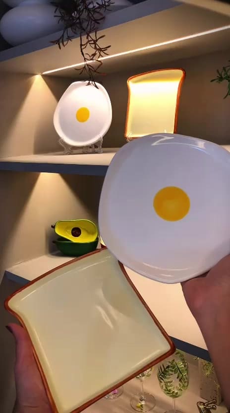 Conjunto 2 Pratos de Sobremesa Pão e Ovo Ceramica Porcelana para tornar seu café da manhã mais especial!!!