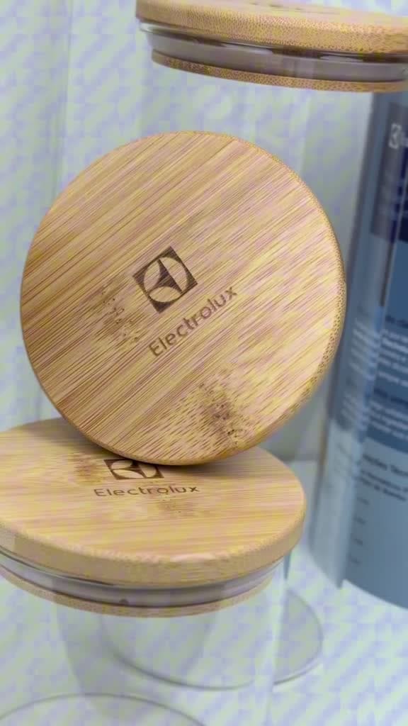 Kit Potes Herméticos Electrolux Porta Mantimentos com Tampa de Bambu para Cozinha