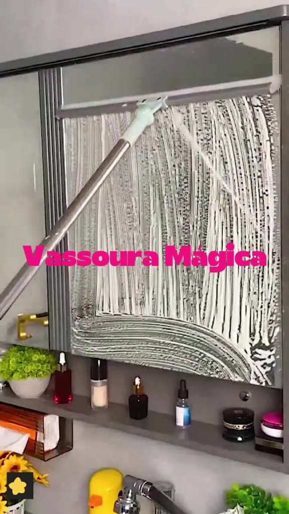 Super Rodo 2 em 1 vassoura magica, 78-150cm Escalável rodo de silicone mágico Cabo Longo Ajustável