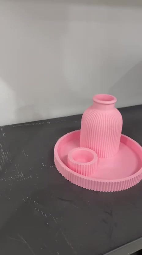 Vaso Decorativo com Candelabro e Bandeja Conjunto Minimalista Decoração Moderna Sala Luxo