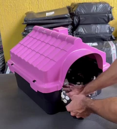 Casa + Cama Caminha Pet Casinha Para Cachorro Pet Cães e Gatos N°2 Pequenos