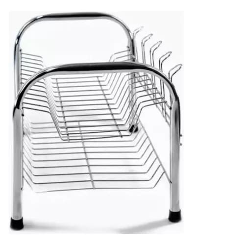 Escorredor De Louças Pratos Cozinha Duplo Cromado / Preto Pia Porta Talher