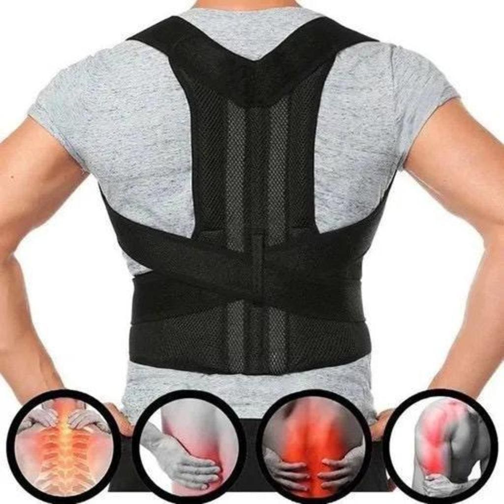 Cinta Colete Unissex Reforcada Corretor Postural Coluna Lombar Forte