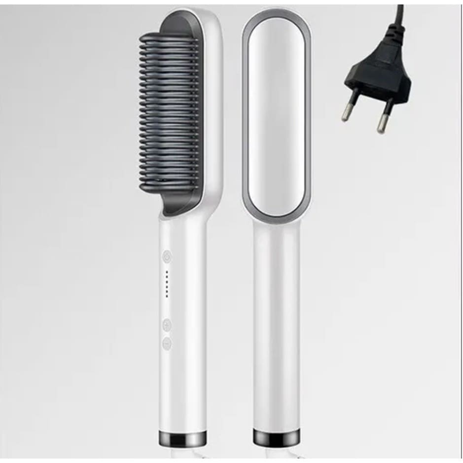 Escova Alisadora Bivolt 5 em 1 - Alisa, Hidrata, Modela, Alinha e Anti-Frizz