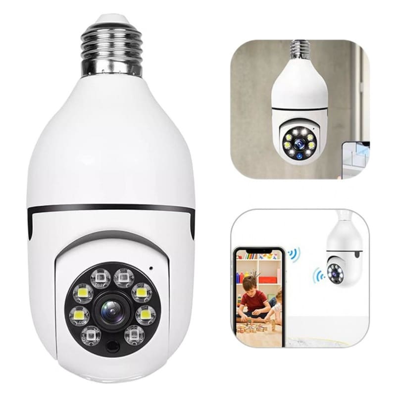 Câmera de segurança wi-fi ip sem fio 360 Lâmpada yoosee icsee full HD visão noturna 8177 - bivolt