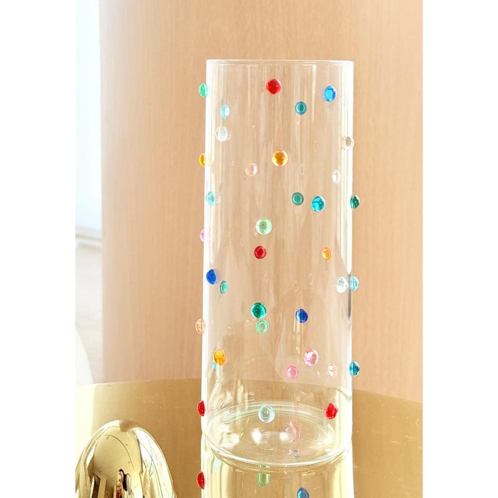 Vaso de Vidro com Gemas Coloridas Sphere - Design Italiano (25cm)