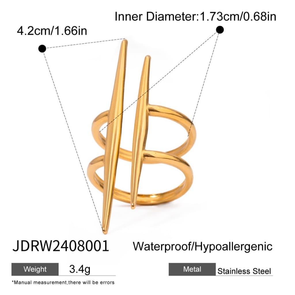 Novo anel de moda em aço inoxidável 18K, o design da abertura pode ser ajustado em tamanho
