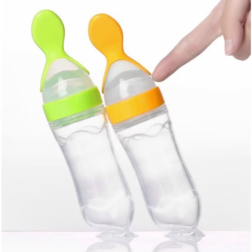 Mamadeira com Colher Dosadora 90ml Introdução Alimentar Mais Fácil Limpa e Segura Fase De Transição