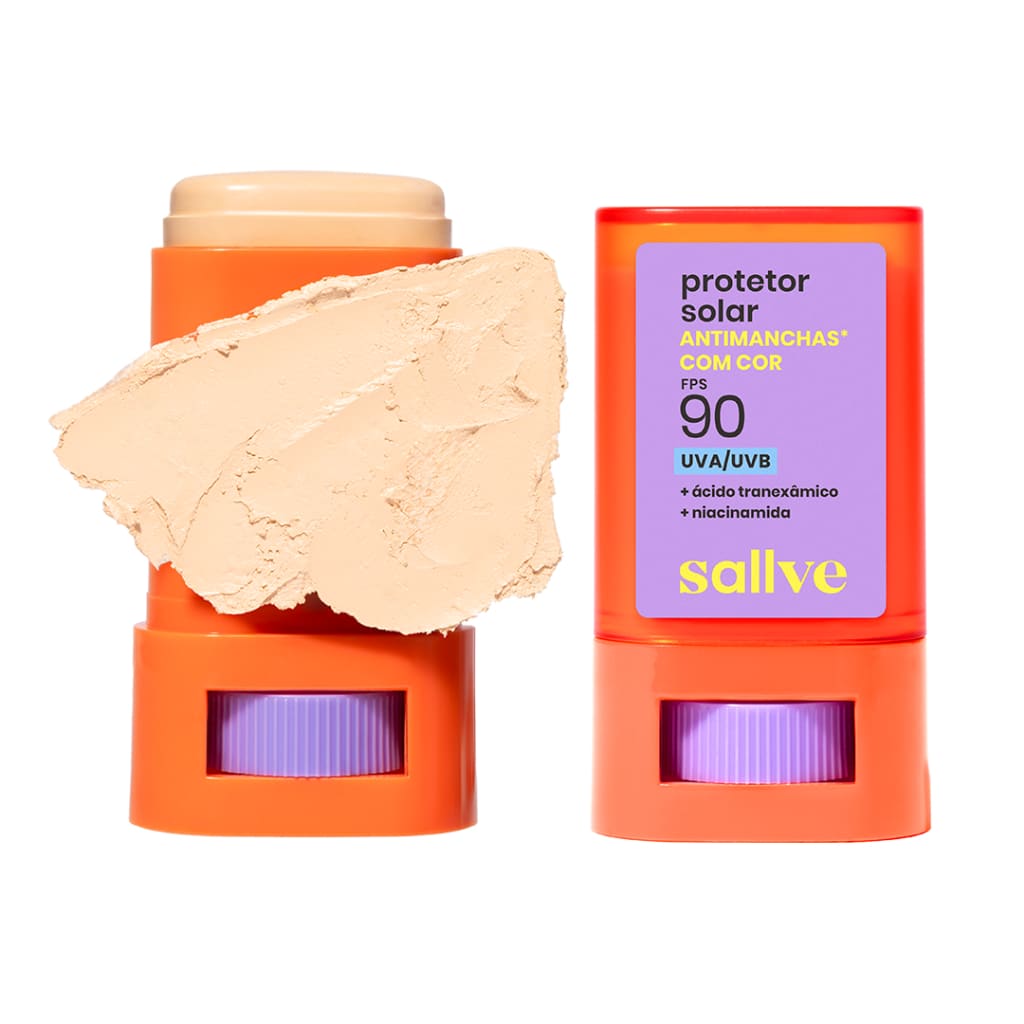 Sallve Protetor Solar Bastão Antimanchas FPS90 com cor 15g