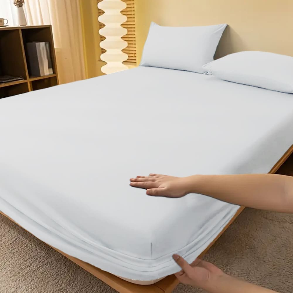 Lençol Casal 400 Fios Micropercal Jogo De Cama 3 peças Com Detalhe Em Ponto Palito
