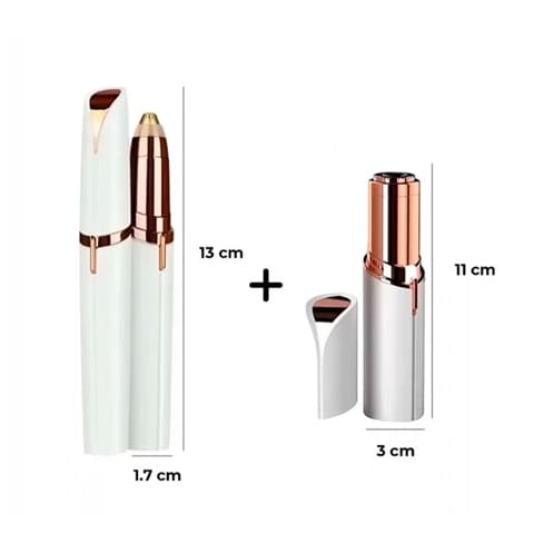 Caneta Depiladora Sobrancelha + Depilador de Rosto Buço Facial Indolor Batom Portátil