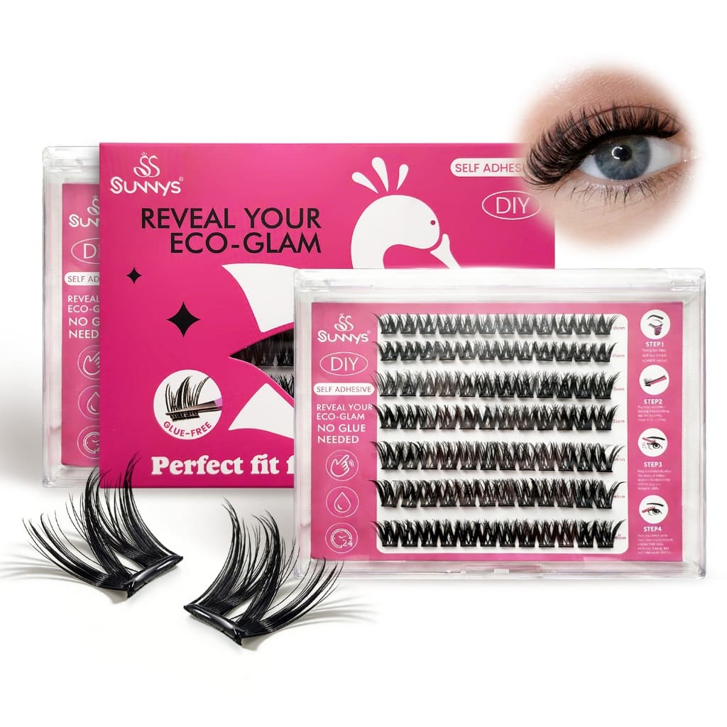 Pestanas Postiças Autocolantes SUNNYS 10-16 mm |Naturais | Fácil Aplicação em 30s | Kit Completo com Pinça | Sem Cola