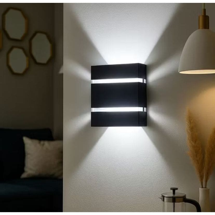 Kit 2un Arandela Slim Luminária 2 Focos 2 Frisos para decoração Jardins Parede Piscinas Muros sacada