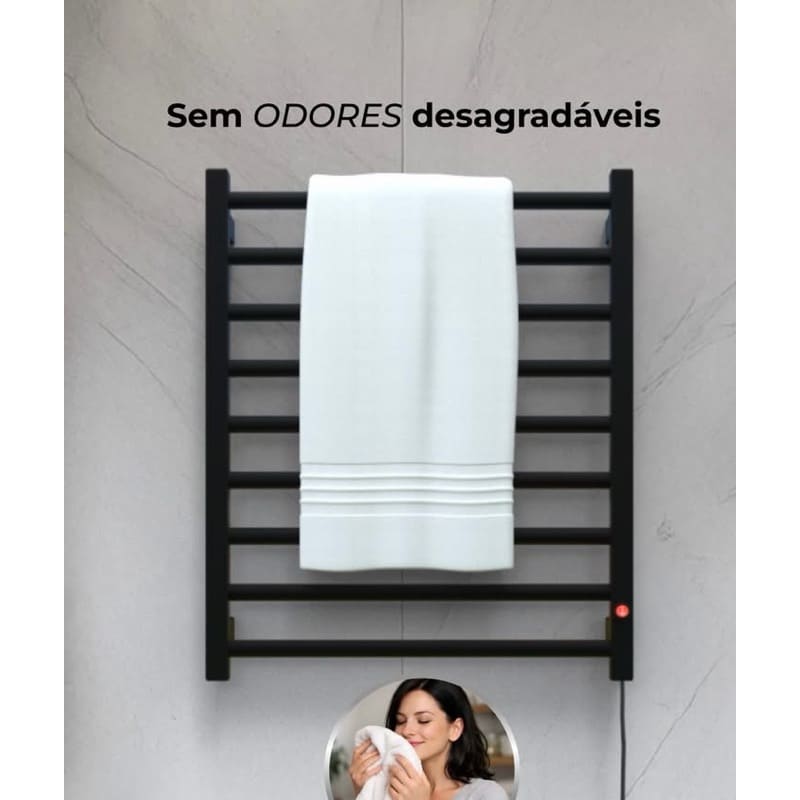 Toalheiro Térmico Alumínio Porta Toalha 2 Toalhas Banho 127/220 V Bivolt Electrowood