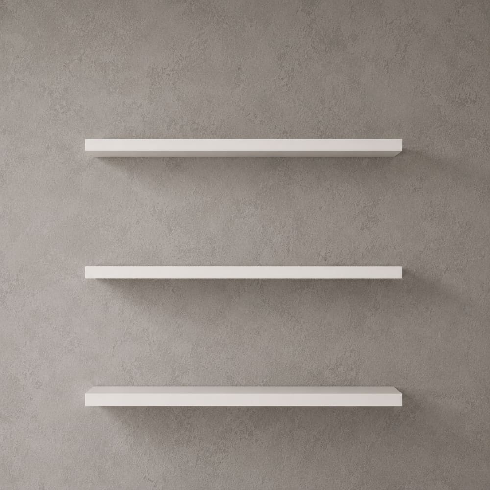 Kit 3 Prateleiras Flutuantes MDF 30cm Branca Nicho Suspenso Suporte Invisível Parede