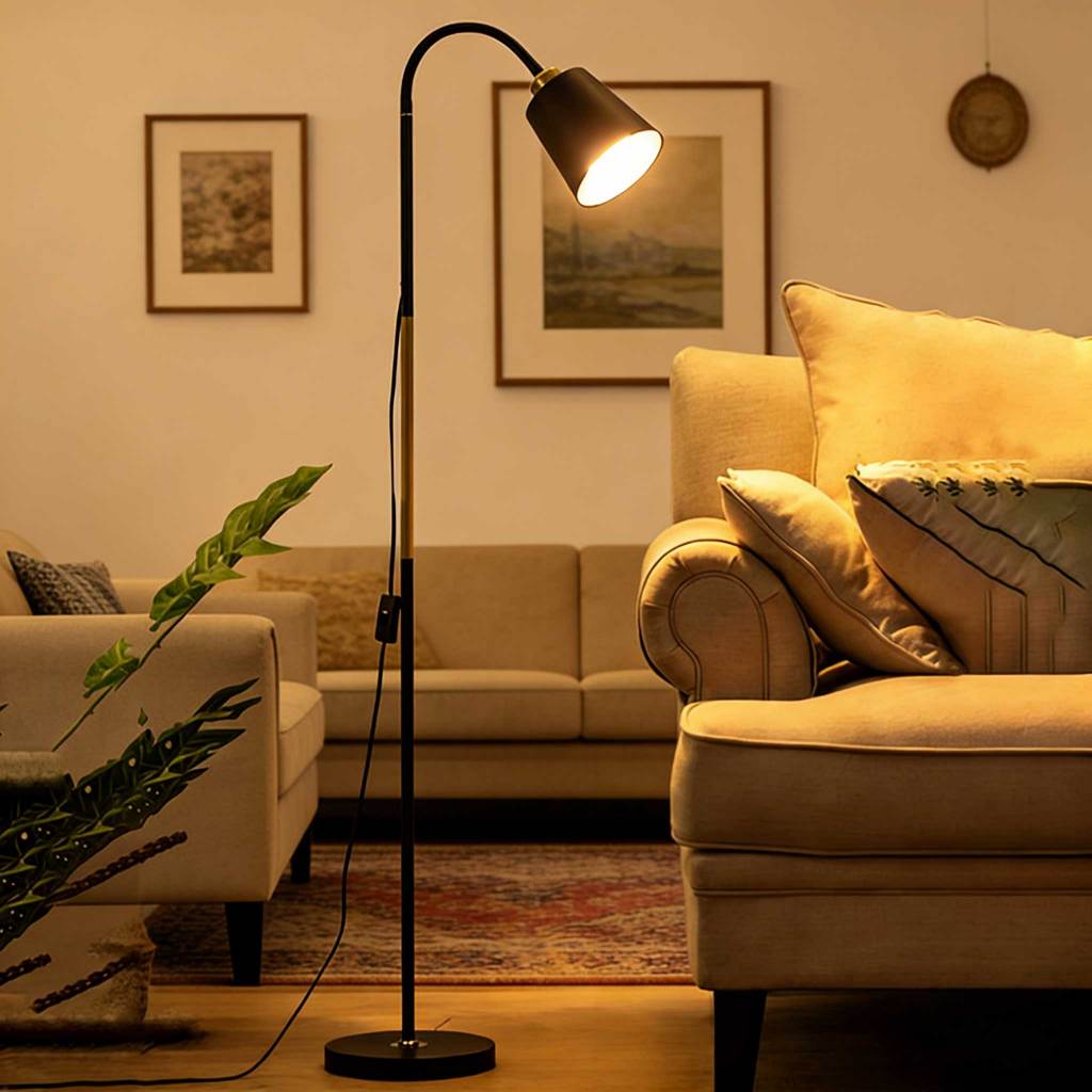 Luminária de Chão LED Cabeçote 360° Giratório Estrutura Metálica Ideal para Sala Quarto Escritório e Ambiente de Estudo