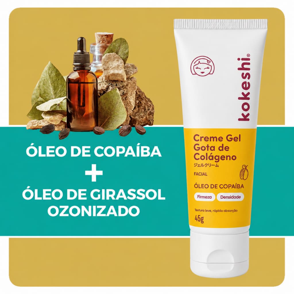 Creme Gel Regenerador Facial Gota de Colágeno Kokeshi 45g