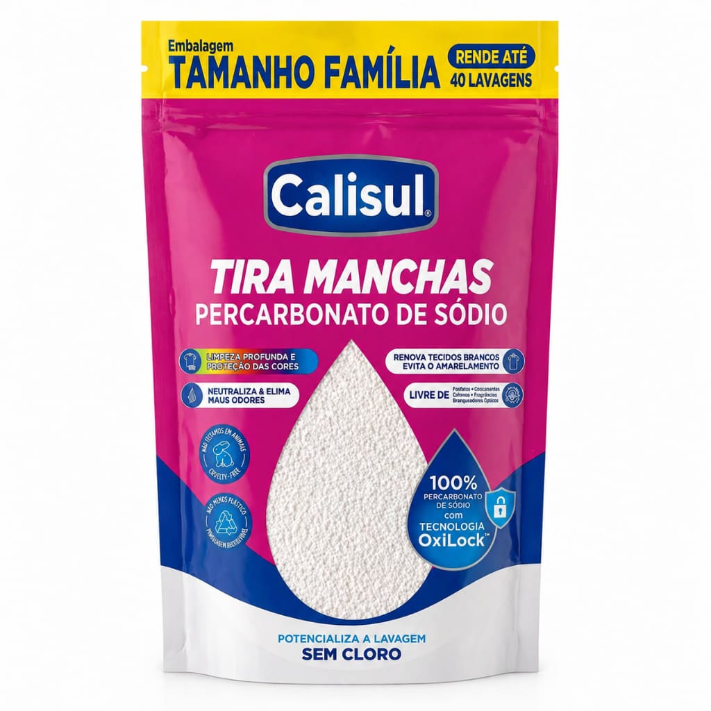Percarbonato 100% Puro Tira Manchas Roupas Brancas e Coloridas