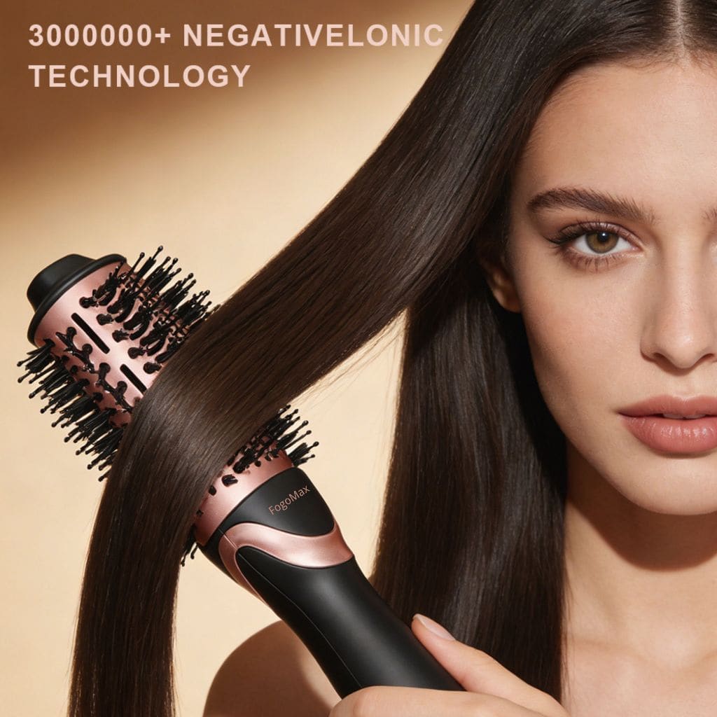 Escova Elétrica Mágica 3 em 1 Ionica Alisadora Secadora Modela e Reduz o Frizz Profissional Premium