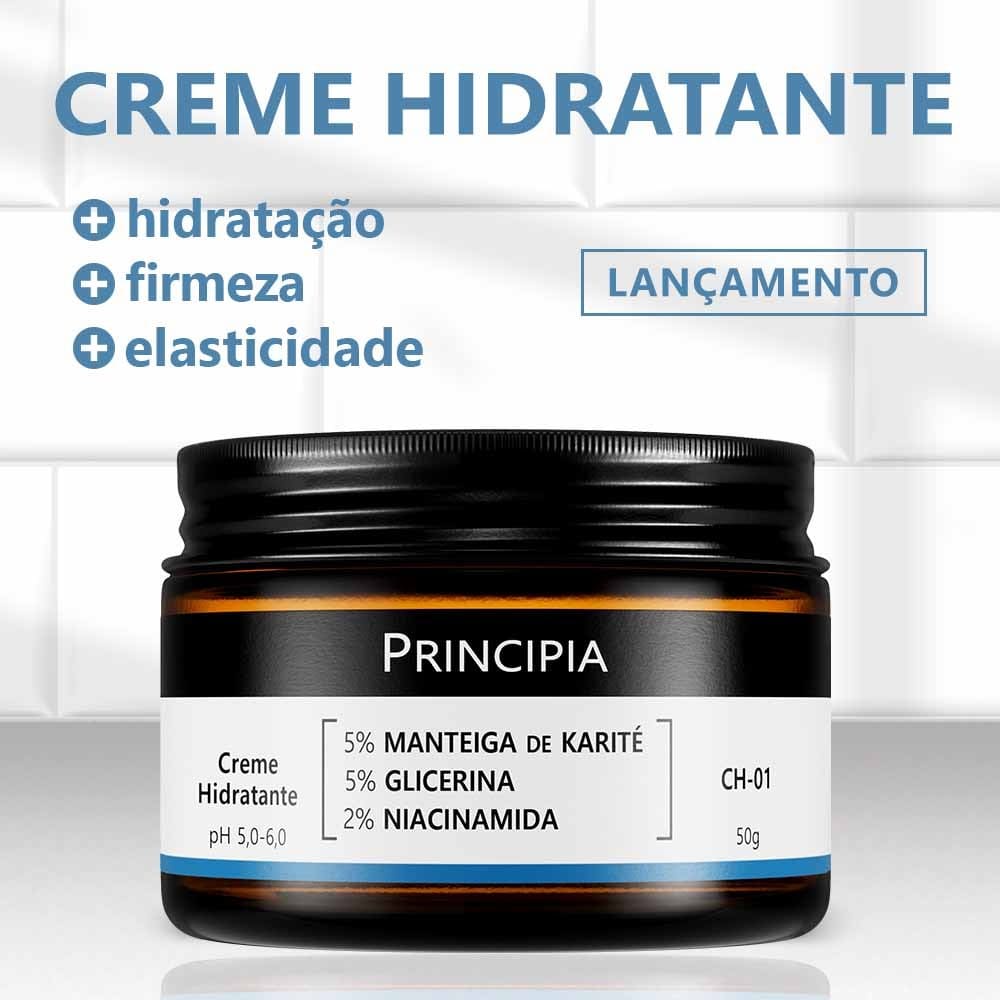 Creme Hidratante Facial 5% Manteiga de Karité + 5% Glicerina + 2% Niacinamida CH-01Principia - 50g