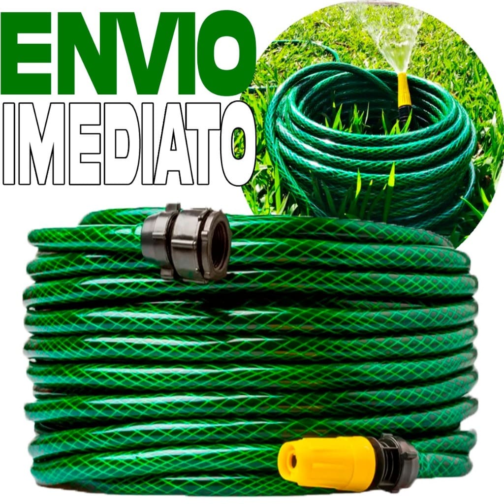 Mangueira de Jardim Green Garden Trancada Reforçada - Kit Completo com Esguicho e Conectores