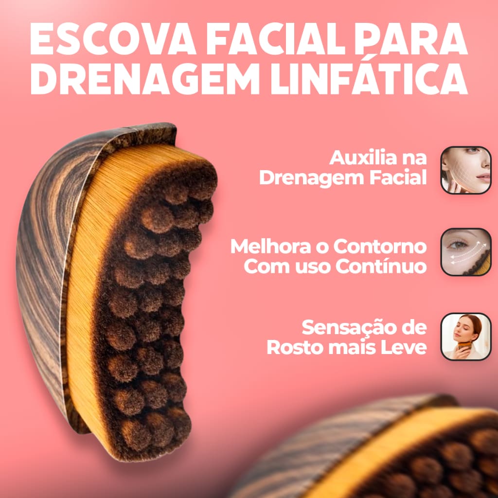 Escova De Massagem De Drenagem Linfática Ergonômica Macia Para Contorno Facial E Mandíbula escova lifting facial