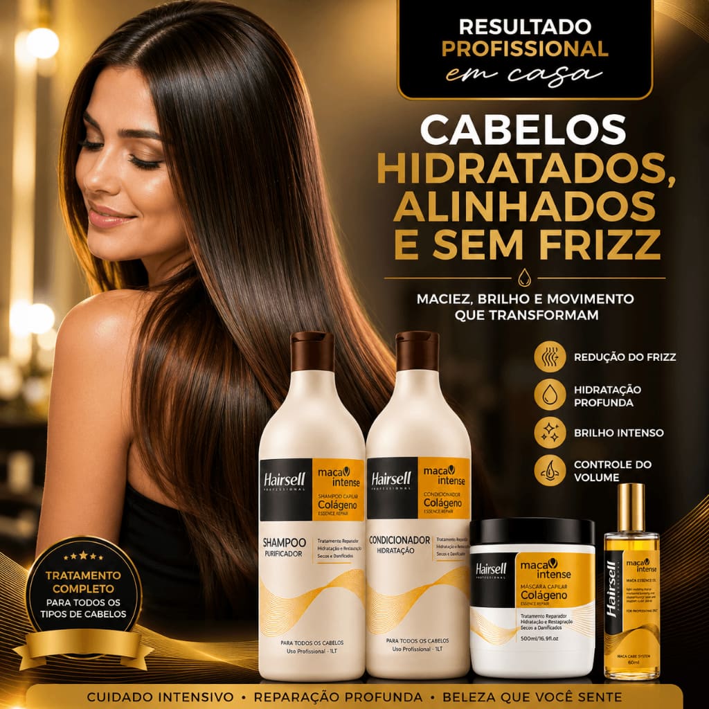 Kit COMPLETO Premium Hairsell – Purificação, Hidratação e Reparação