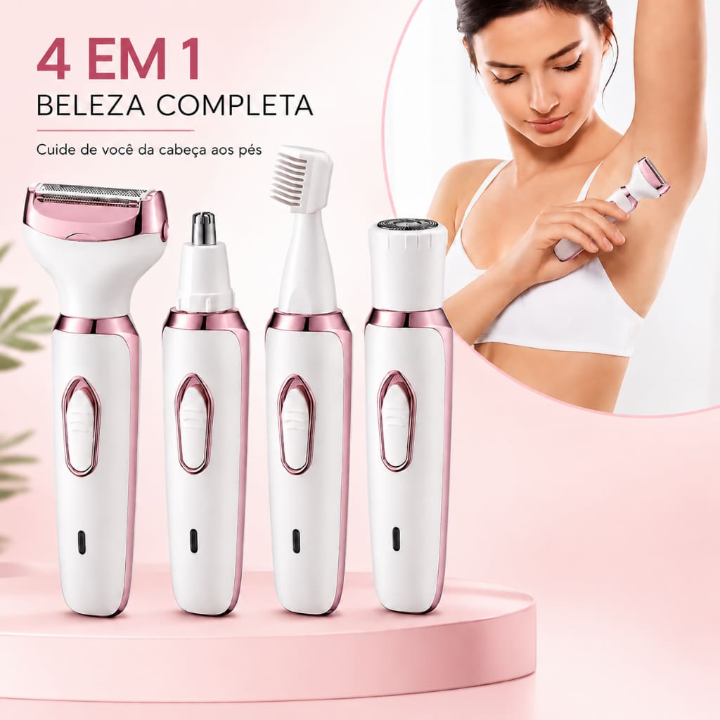 Depilador Elétrico Feminino 4 Em 1