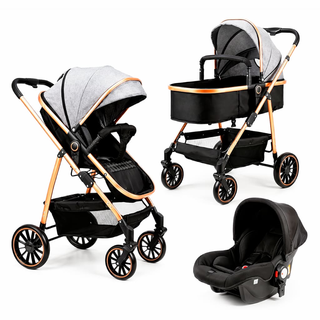 Carrinho De Bebê Completo 3 EM 1 Apoapp Com Moisés e Bebe Conforto - Modelo Europeu Luxo