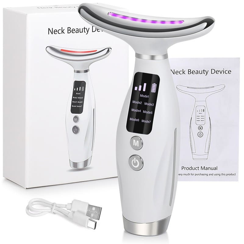 Massageador Facial e Pescoço Led - 7 Modos