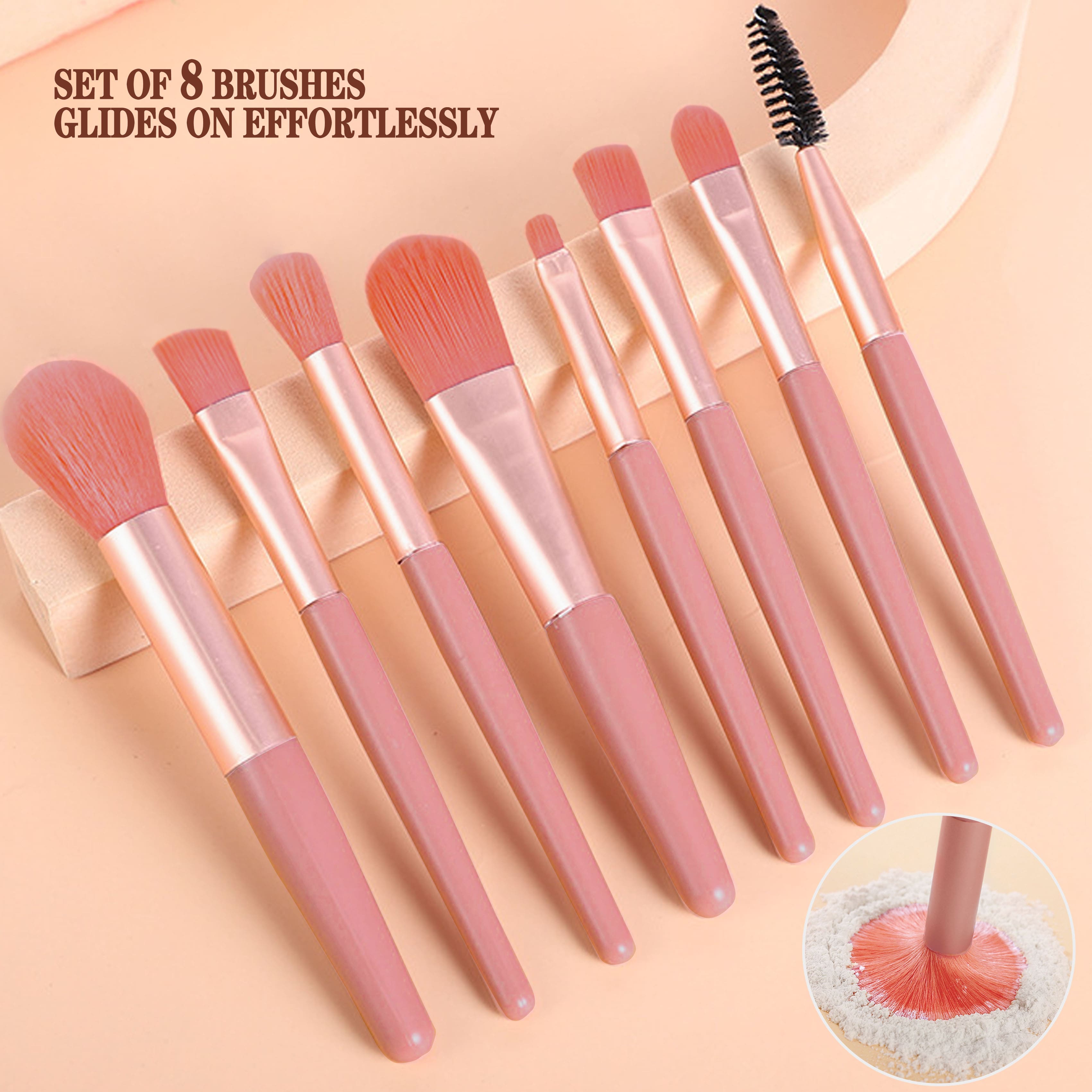 Conjunto De Pincéis De Maquiagem Portátil Macio Cabelo Sombra Blush Fundação Escova Completo De Ferramentas De Beleza