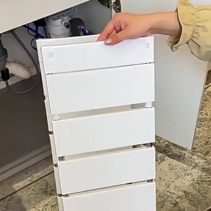 Organizador Retrátil Debaixo da Pia – 2 Andares em Aço Inox