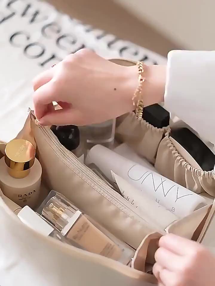 Necessaire Bolsa De Maquiagem Em Couro Armazenamento De Cosméticos Saco De Viagem Organizador De Bagagem De Beleza yobel