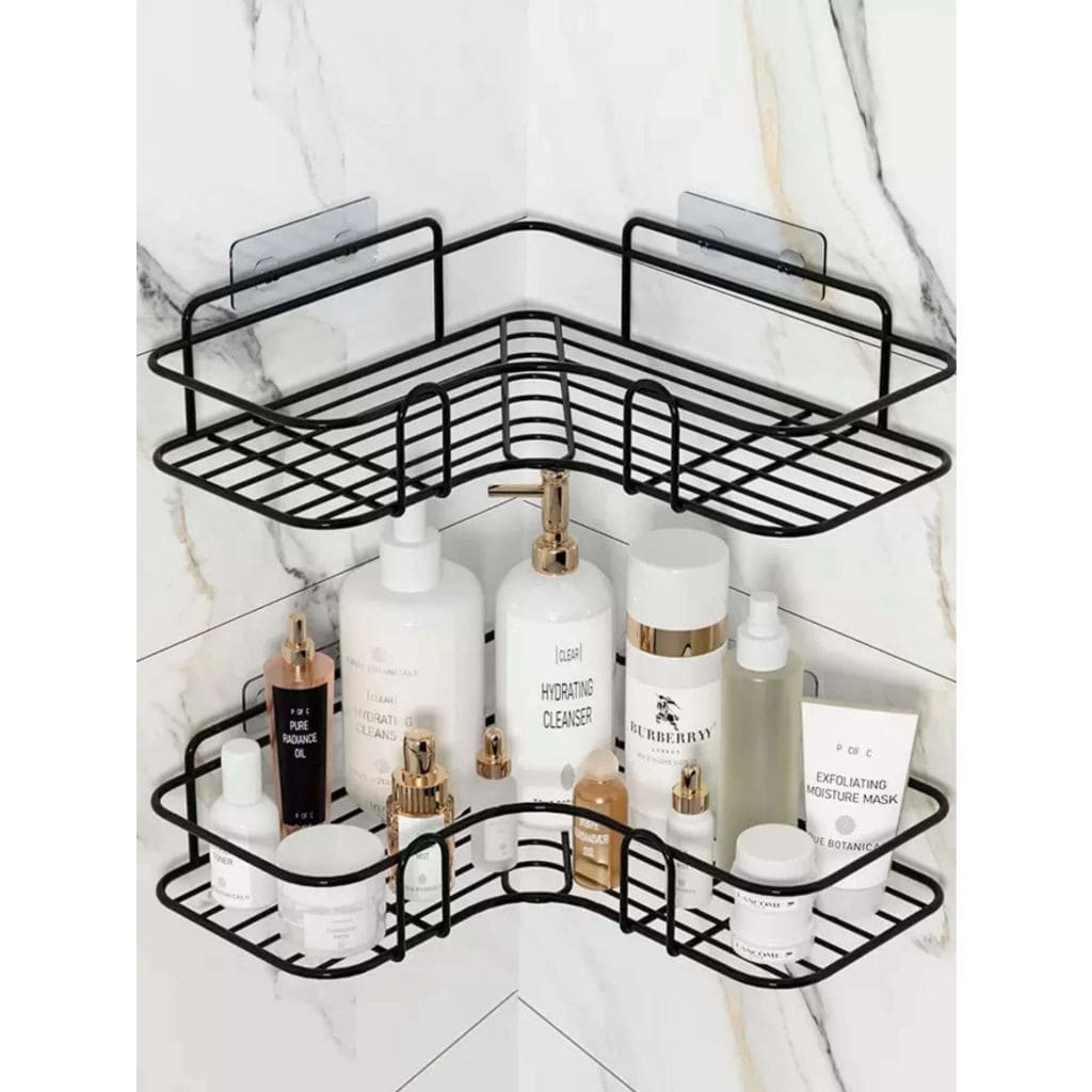 Kit Prateleiras Adesivas para Banheiro – Metal, Sem Furar