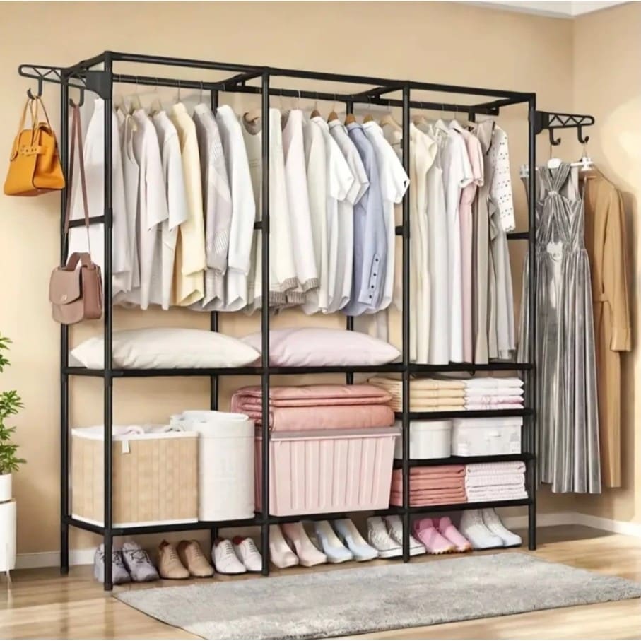 Roupeiro Guarda Roupa Portatil Cabideiro Arara Para Roupa Sapateira Organizador Multiuso Armário