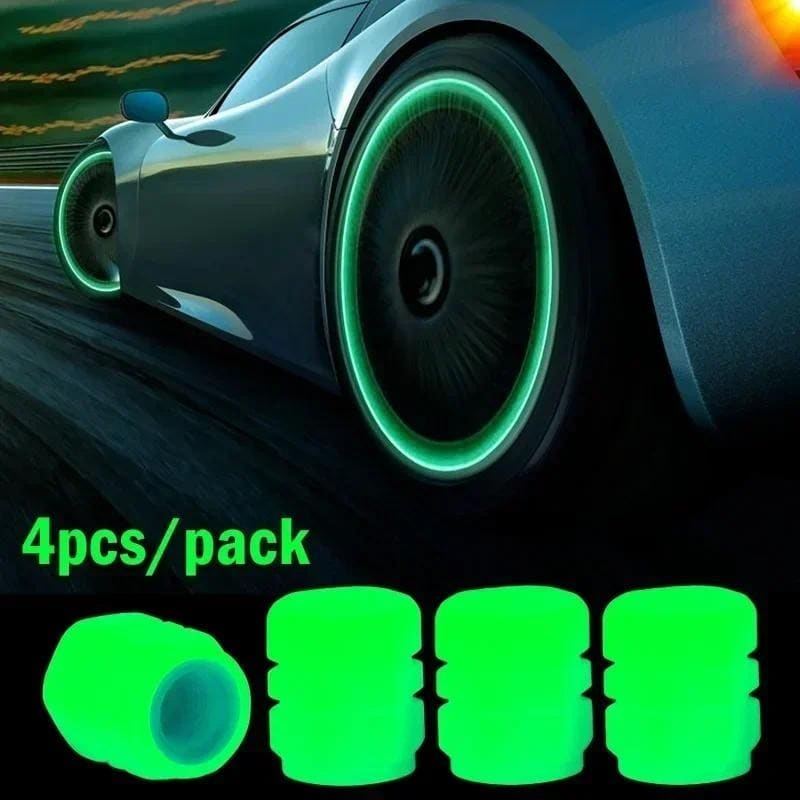 Tampa Da Válvula Do Pneu Fluorescente Luminosa p/ Carro Moto Bike Brilhante Decoração Acessórios