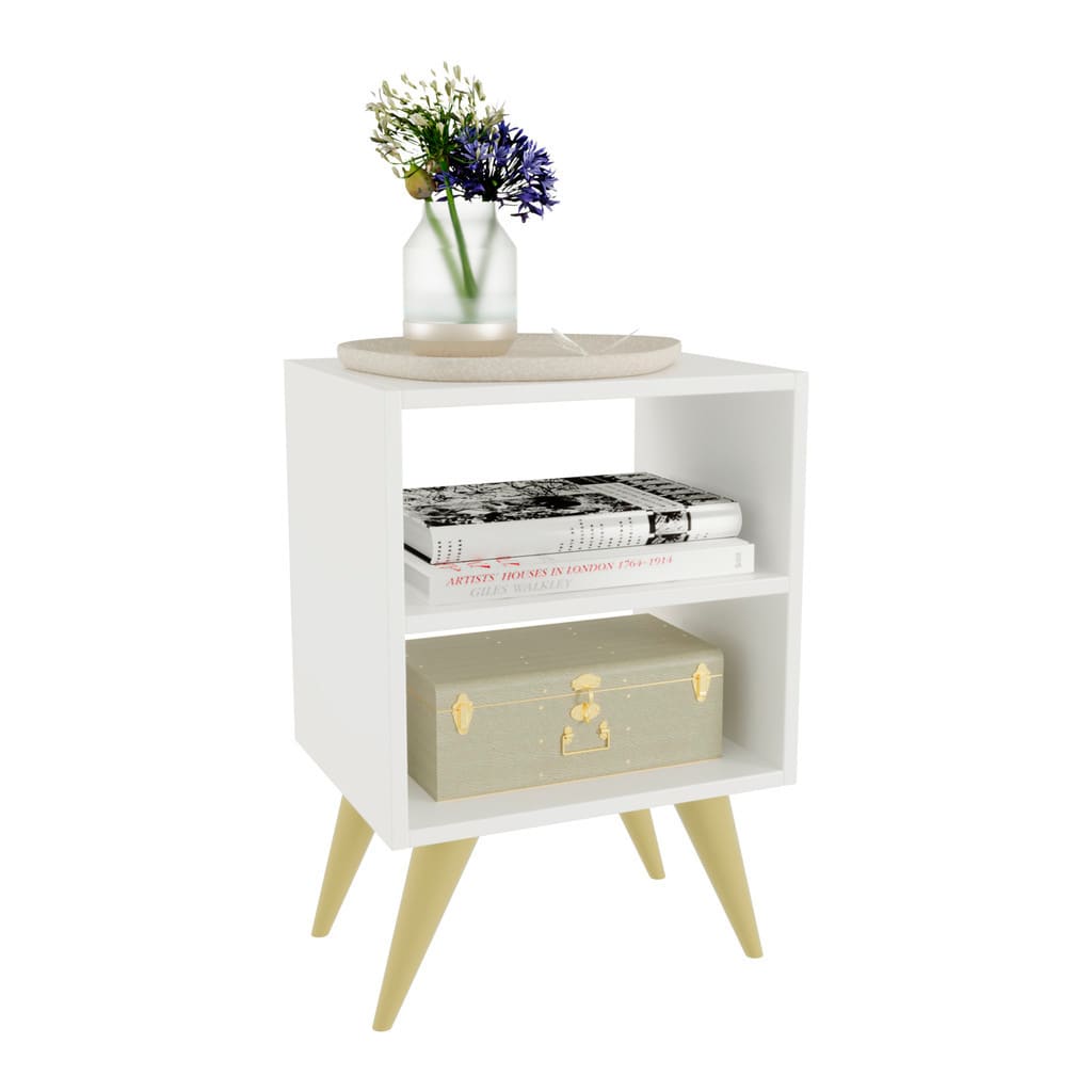 Mesa de Cabeceira Retrô Prime com Nicho Organizador