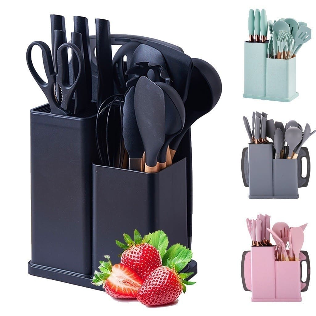 Kit Cozinha Chef Luxo Premium 19 Peças com Utensílios Completos