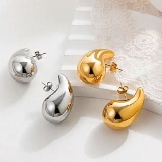 D-INNOVATE Brincos de gota de água banhados a ouro, elegantes de alta qualidade em ouro e prata