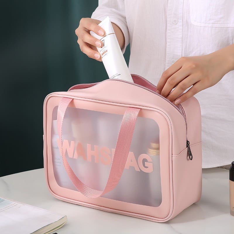 Kit 3 Necessaire Transparente WashBag Resistente À Água