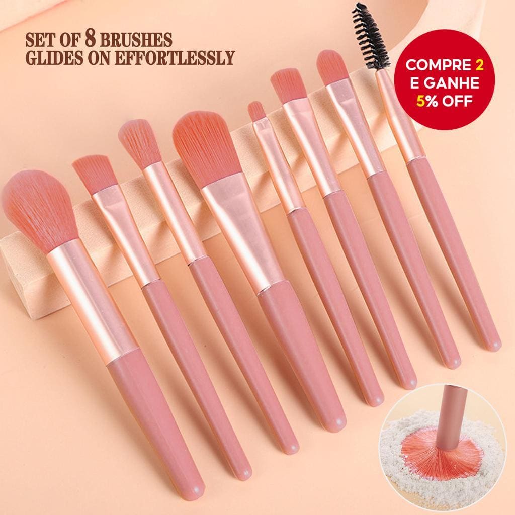 Conjunto De Pincéis De Maquiagem Portátil Macio Cabelo Sombra Blush Fundação Escova Completo De Ferramentas De Beleza