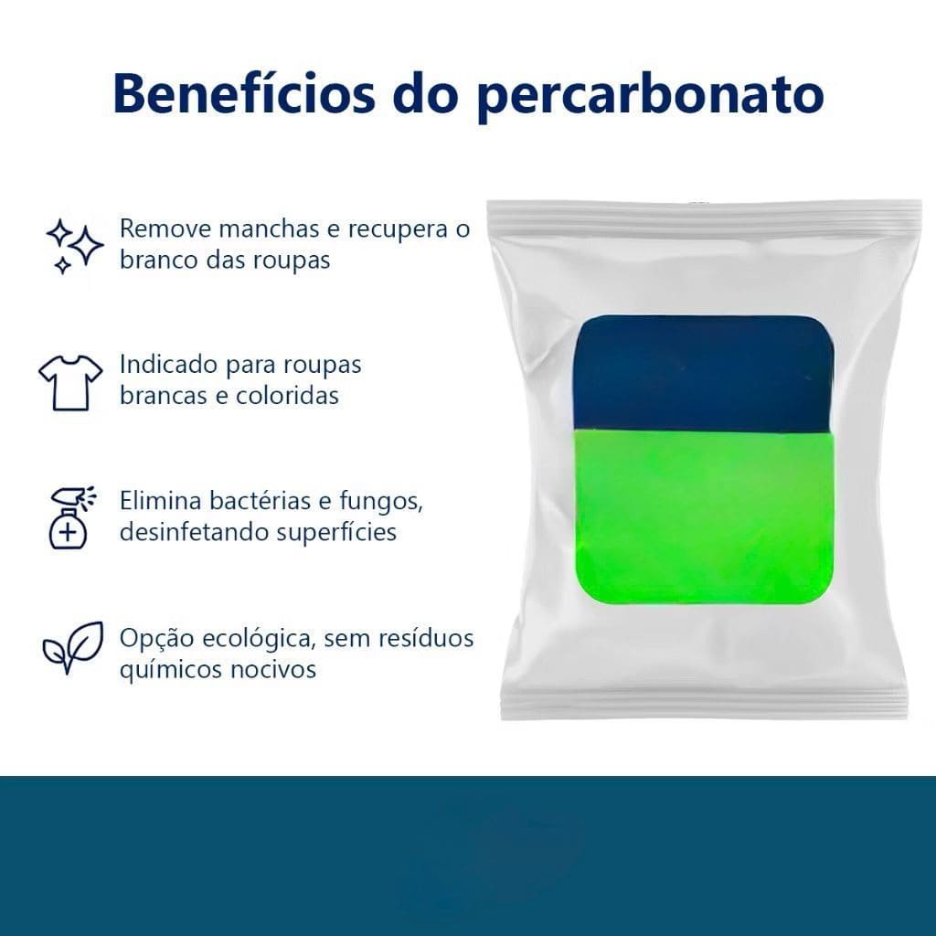 Percarbonato de Sódio 100% Puro Limpeza Em Geral Tira Manchas Roupas Brancas 500g/1kg /2kg