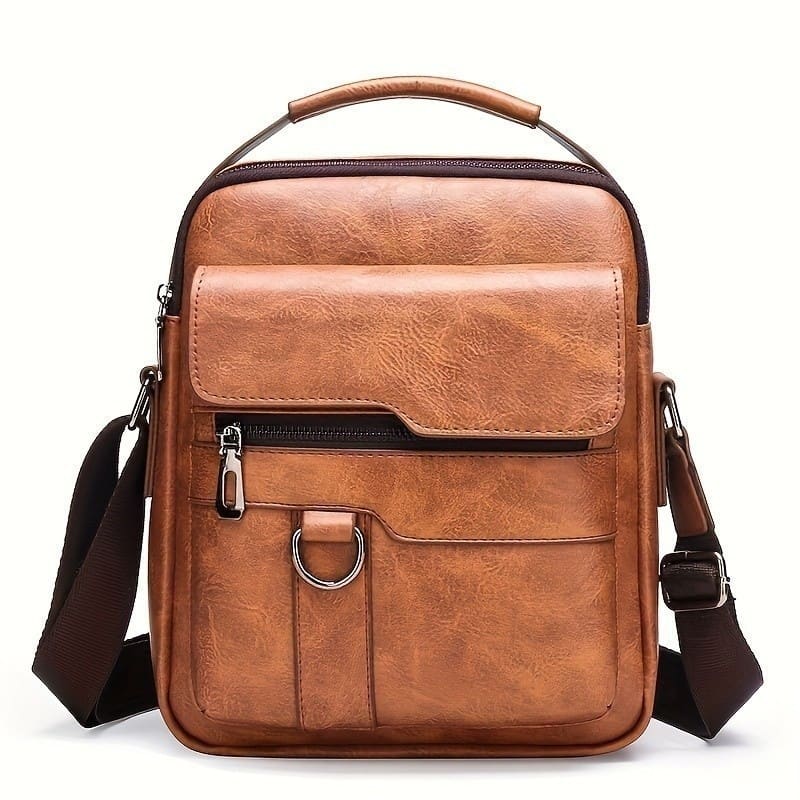 Bolsa de Couro Masculina Estilo Crossbody Casual e Elegante