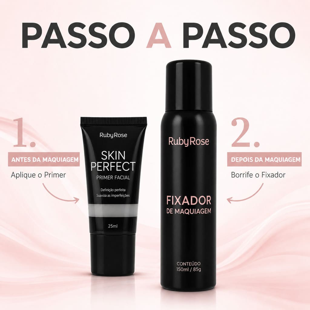 Kit  Primer Facial Skin Perfect 25ml + Fixador de Maquiagem 150ml