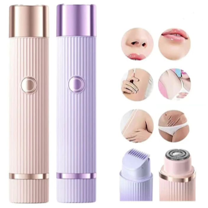 Depilador Elétrico Feminino com navalha dupla Recarregável com 2 Cabeças Removedor de Pelos Portátil USB