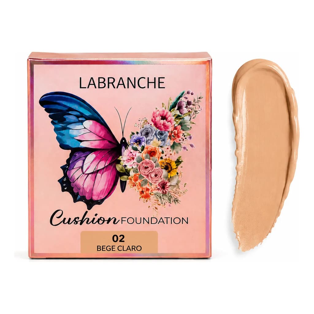 Bb Cream Base Cushion Facial Labranche Com Esponja Cogumelo Acabamento Natural Longa Duração Cobertura Alta