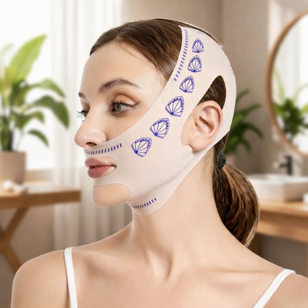 Faixa Facial Lifting Modeladora Reutilizável para Rosto Queixo e Mandíbula Antiflacidez
